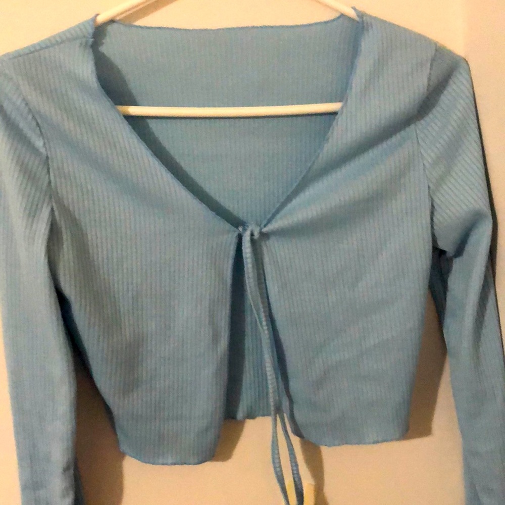 Baby blue tie up top